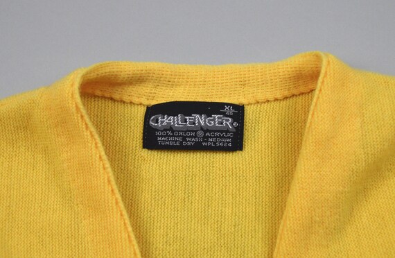 Vintage 1970s Yellow Cardigan by Challenger Size … - image 4