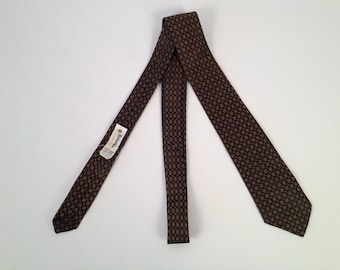 Vintage 60s Brown and Gold Silk Tie by Botany