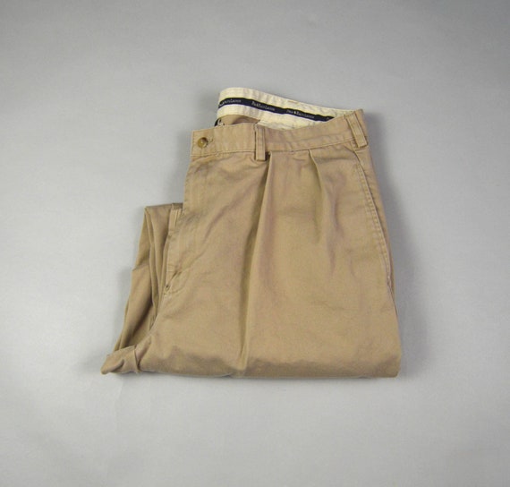 Vintage 1990s Size 38x28 Pleated Andrew Pant Chinos by Polo