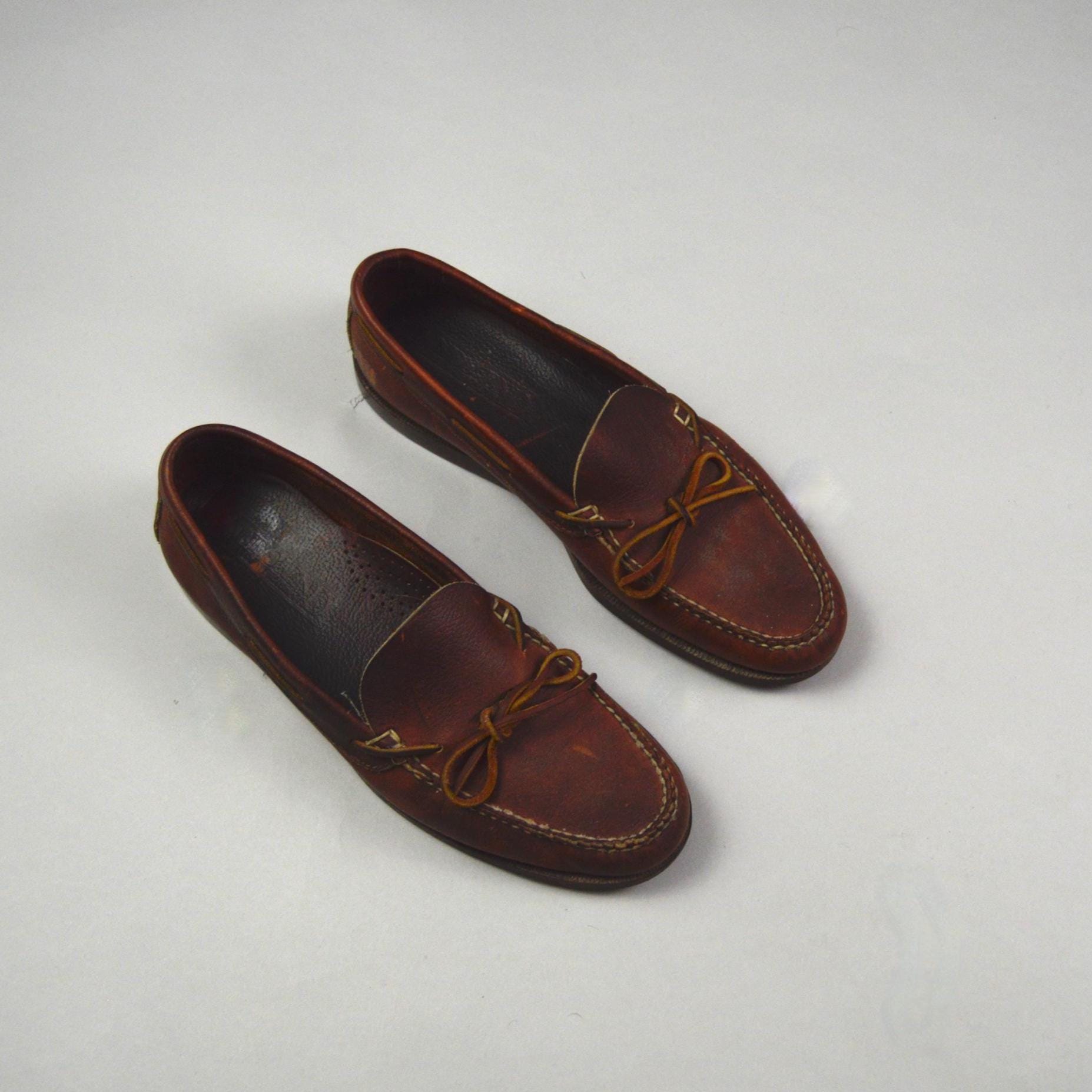 Land\'s End Mens Tan Leather and Blue Suede Lace Shoes Size 9 Lands End Men main image 2