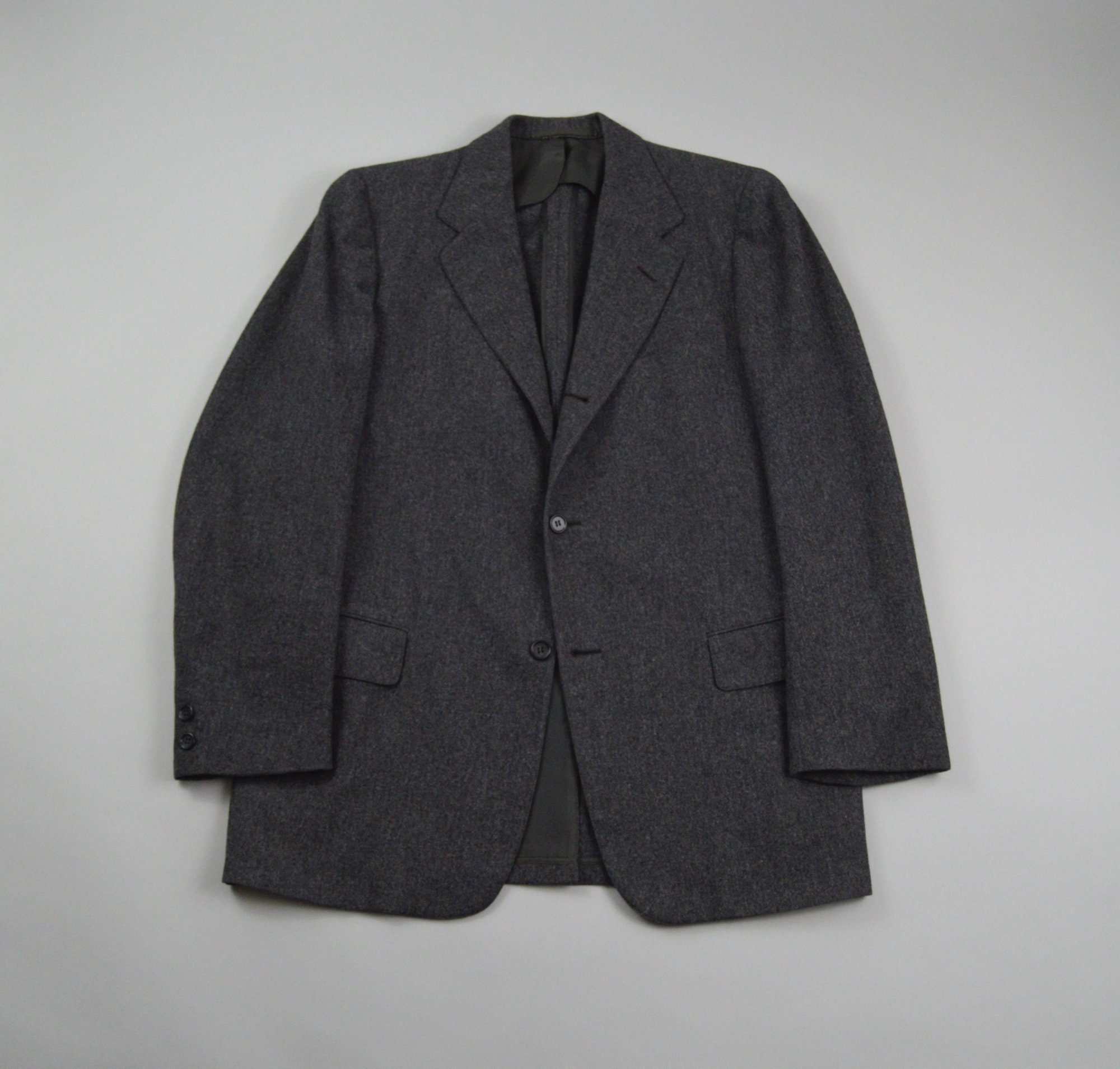 Button Charcoal Flannel Sport Coat 