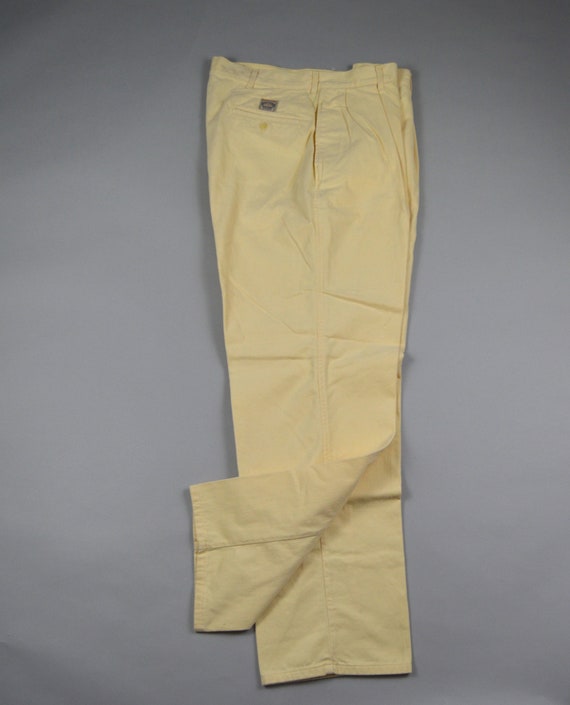 Vintage Deadstock 1980s Pale Yellow Chinos by Pol… - image 4