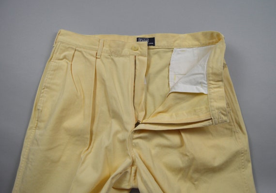 Vintage Deadstock 1980s Pale Yellow Chinos by Pol… - image 6