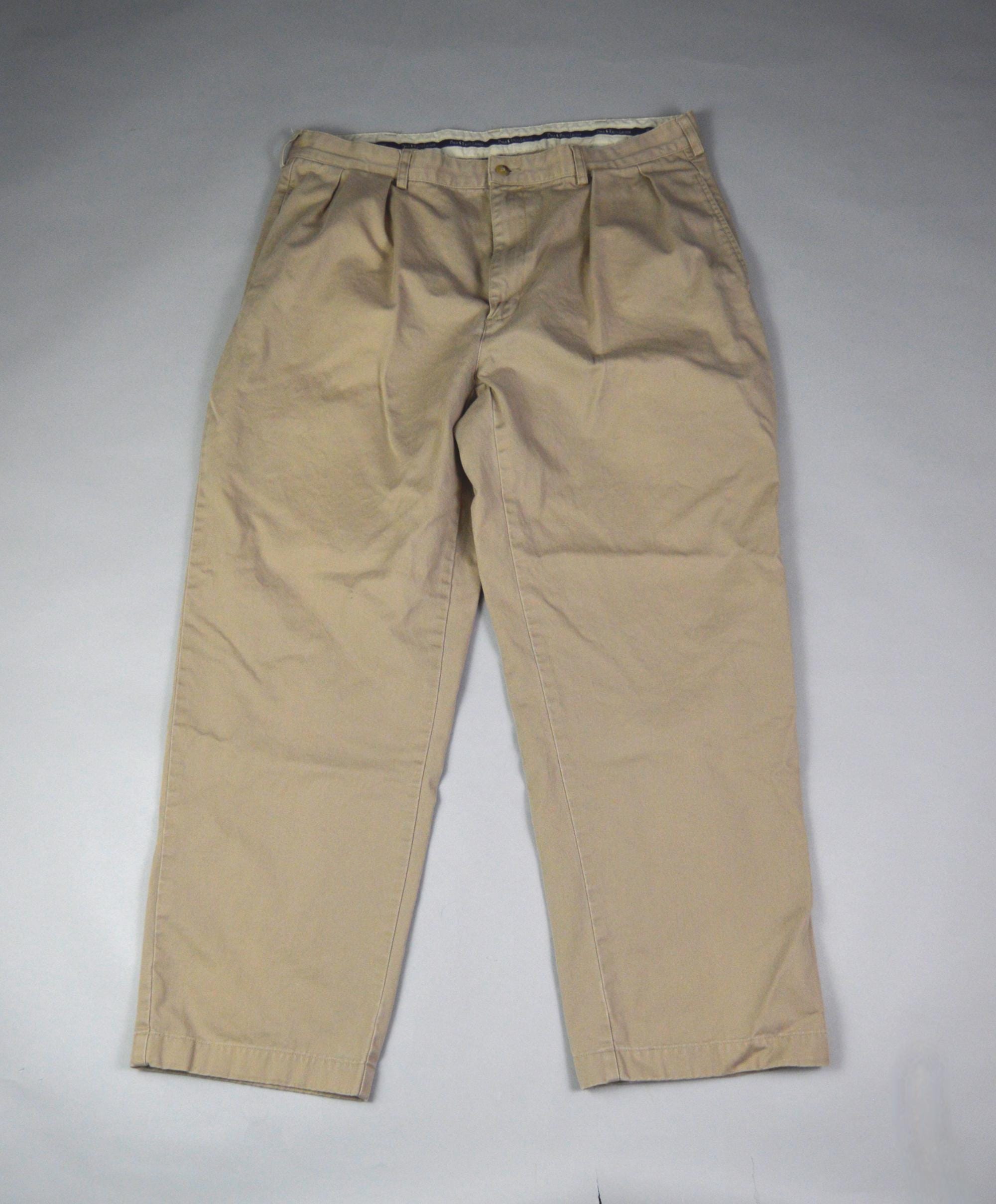 Vintage 1990s Size 38x28 Pleated Andrew Pant Chinos by Polo