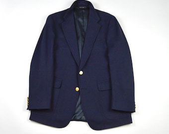 Vintage 1980s Navy Blue Blazer by Polo University Size 42