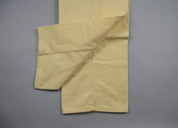 Vintage Deadstock 1980s Pale Yellow Chinos by Pol… - image 5