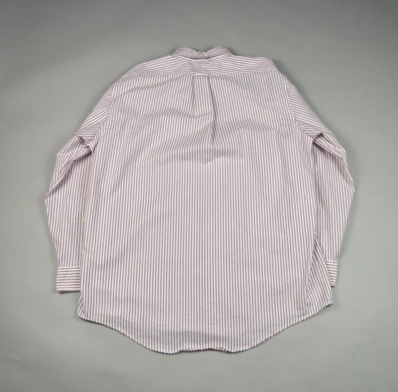 Vintage Red and White Stripe Oxford Shirt by Land… - image 4