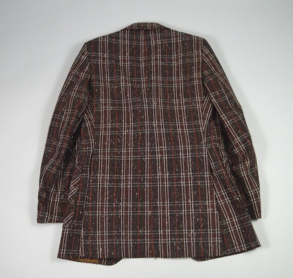 Vintage 1970s Brown Flecked Plaid Sport Coat by P… - image 8