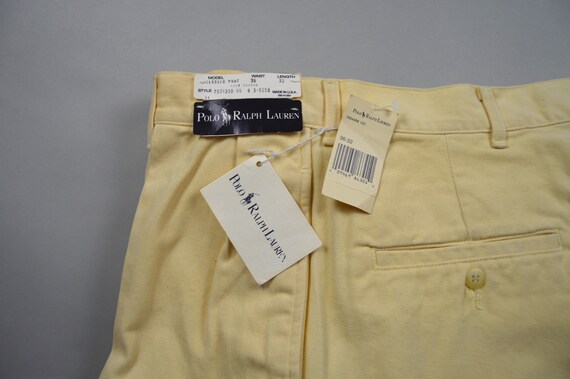 Vintage Deadstock 1980s Pale Yellow Chinos by Pol… - image 2