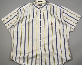 Vintage 1990s Size XL Stripe Button Down Shirt by Chaps Ralph Lauren