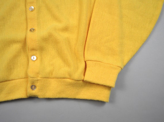 Vintage 1970s Yellow Cardigan by Challenger Size … - image 2