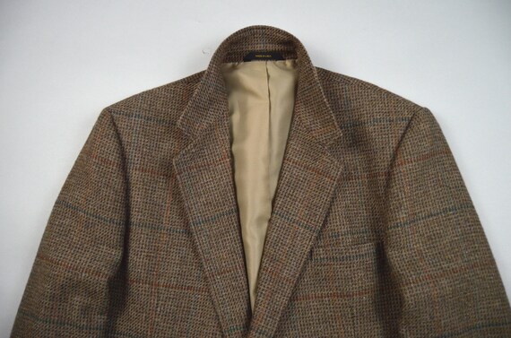 Vintage 1980s Brown Overcheck Tweed Sport Coat by… - image 3