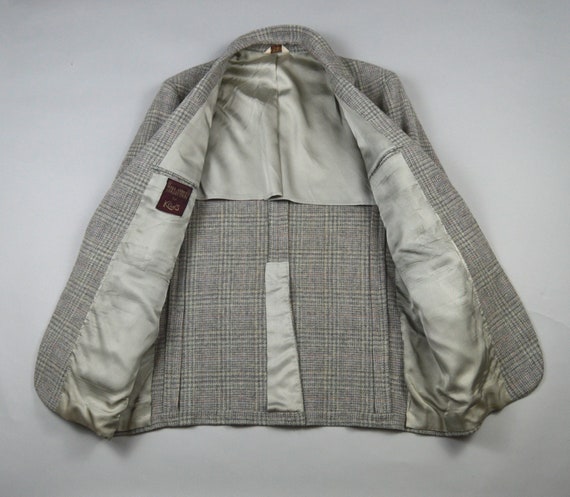 Vintage 1980s Light Gray POW Check Sport Coat Siz… - image 3