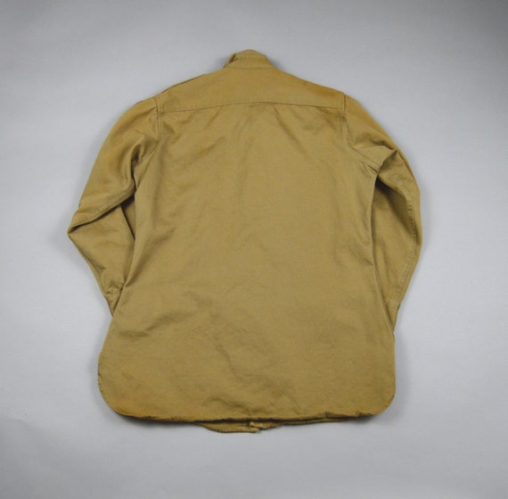 Vintage 1950s Khaki Military Uniform Shirt Size S… - image 7