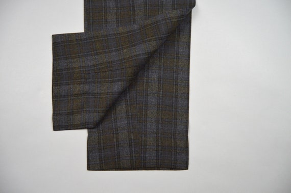 Vintage 1960s Charcoal and Blue Check Wool Trouse… - image 3