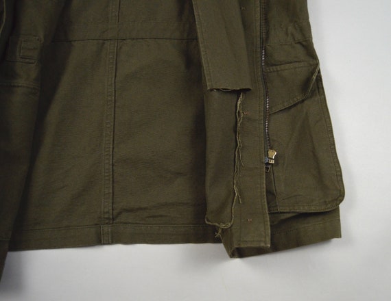 Vintage 1990s Dark Green Cotton Canvas Vest by J … - image 5