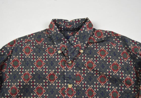 Vintage 1990s Size Small Patterned Button Down Sh… - image 5