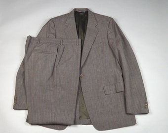 Vintage 1980s Taupe Stripe Suit by Austin Reed Size 42L