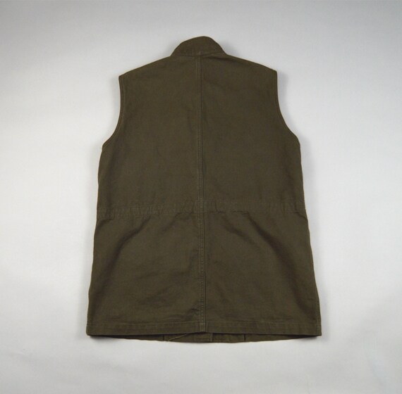 Vintage 1990s Dark Green Cotton Canvas Vest by J … - image 3