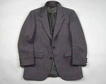 Vintage 1980s Herringbone Stripe Milnburn Tweed Sport Coat Size 38