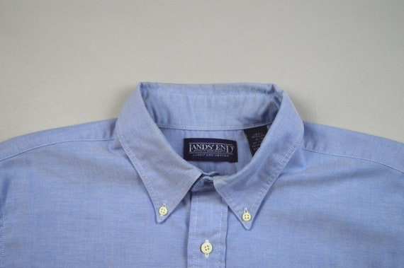 Vintage 1990s Blue Oxford button Down Shirt by La… - image 6