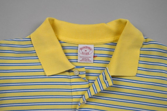 Vintage Yellow and Blue Stripe Cotton Polo by Bro… - image 4