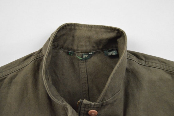 Vintage 1990s Dark Green Cotton Canvas Vest by J … - image 6