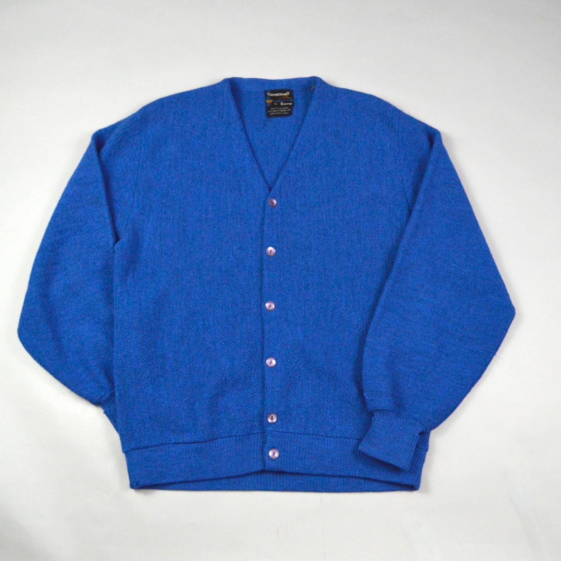 Vtg 50s 60s Sweater Cardigan Mens Medium Alpaca Wool Kurt