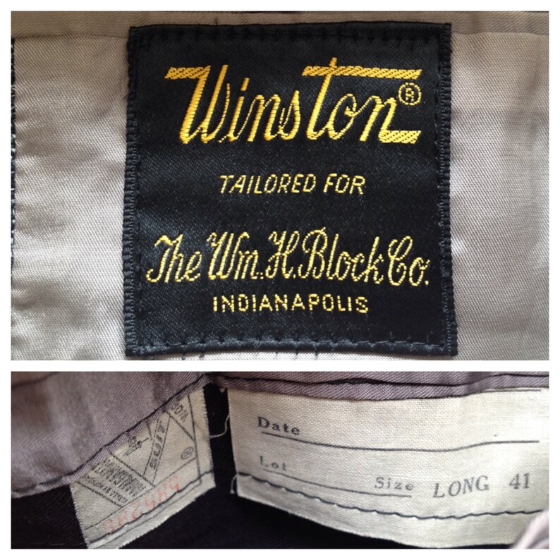 Vintage 1960s GreyBlackWhite Wool Plaid Blazer by Winston Size 41L