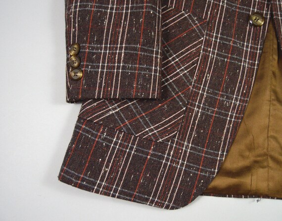 Vintage 1970s Brown Flecked Plaid Sport Coat by P… - image 2