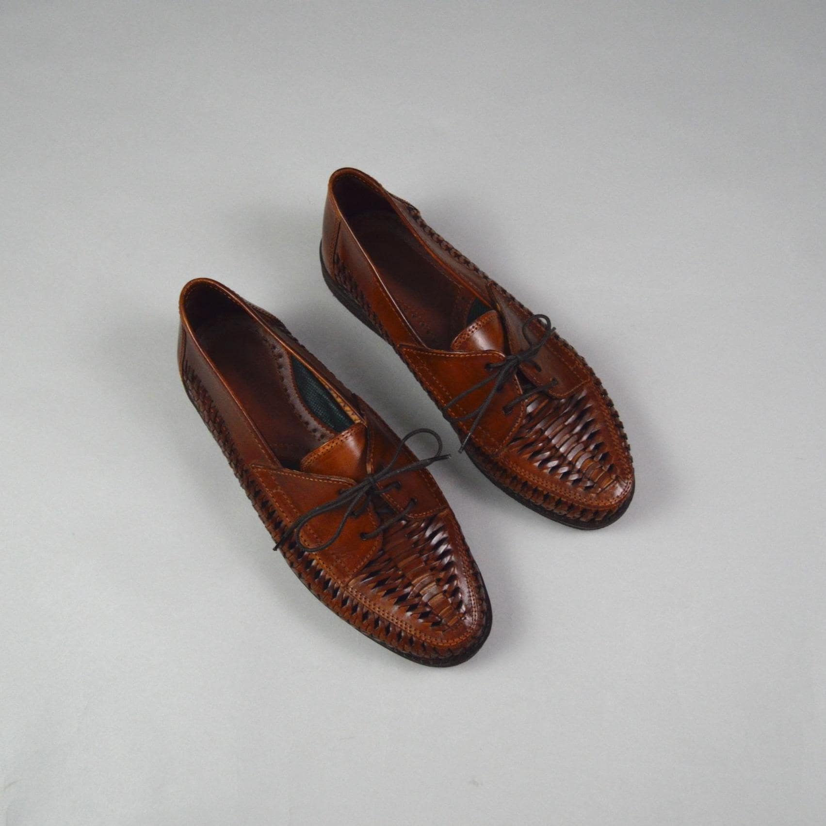 デザイン◎ 90s~ Vintage Woven Leather Loafers デザイン◎ 90s~ Vintage Woven Leather Loafers
