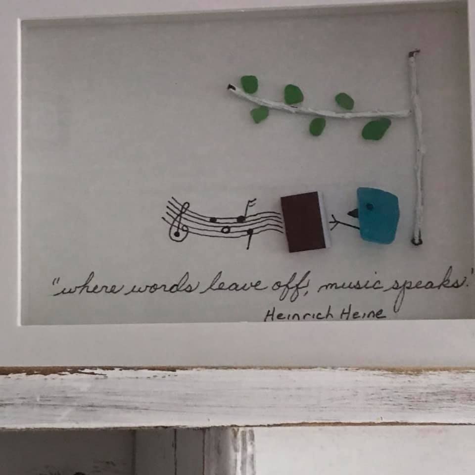 Sea Glass Framed Art/ Sea Glass Shadow Box/sea Glass Art/sea