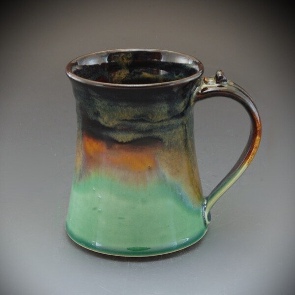 Handmade Pottery Large Brown and Green  Stoneware by Mark Hudak