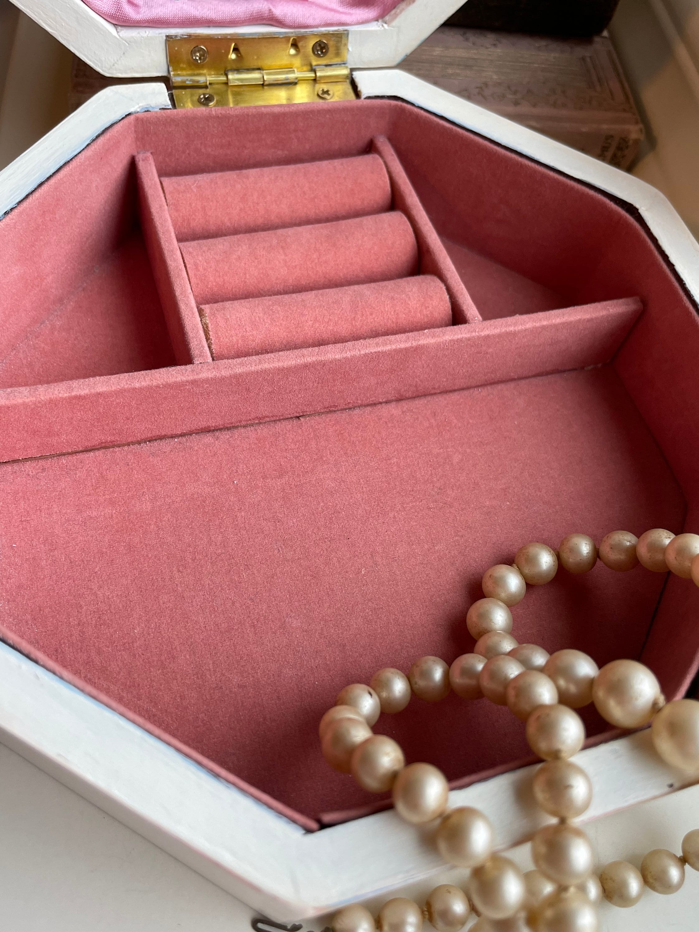 Vintage Rose Embellished Jewelry Box, Vintage Rose Jewelry Box