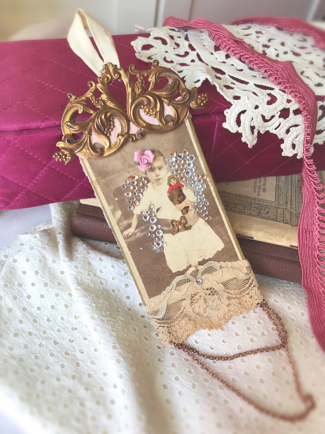 Vintage Photo Gift Tag, Vintage Photo Collage, Unique Gifts, Hang Tag