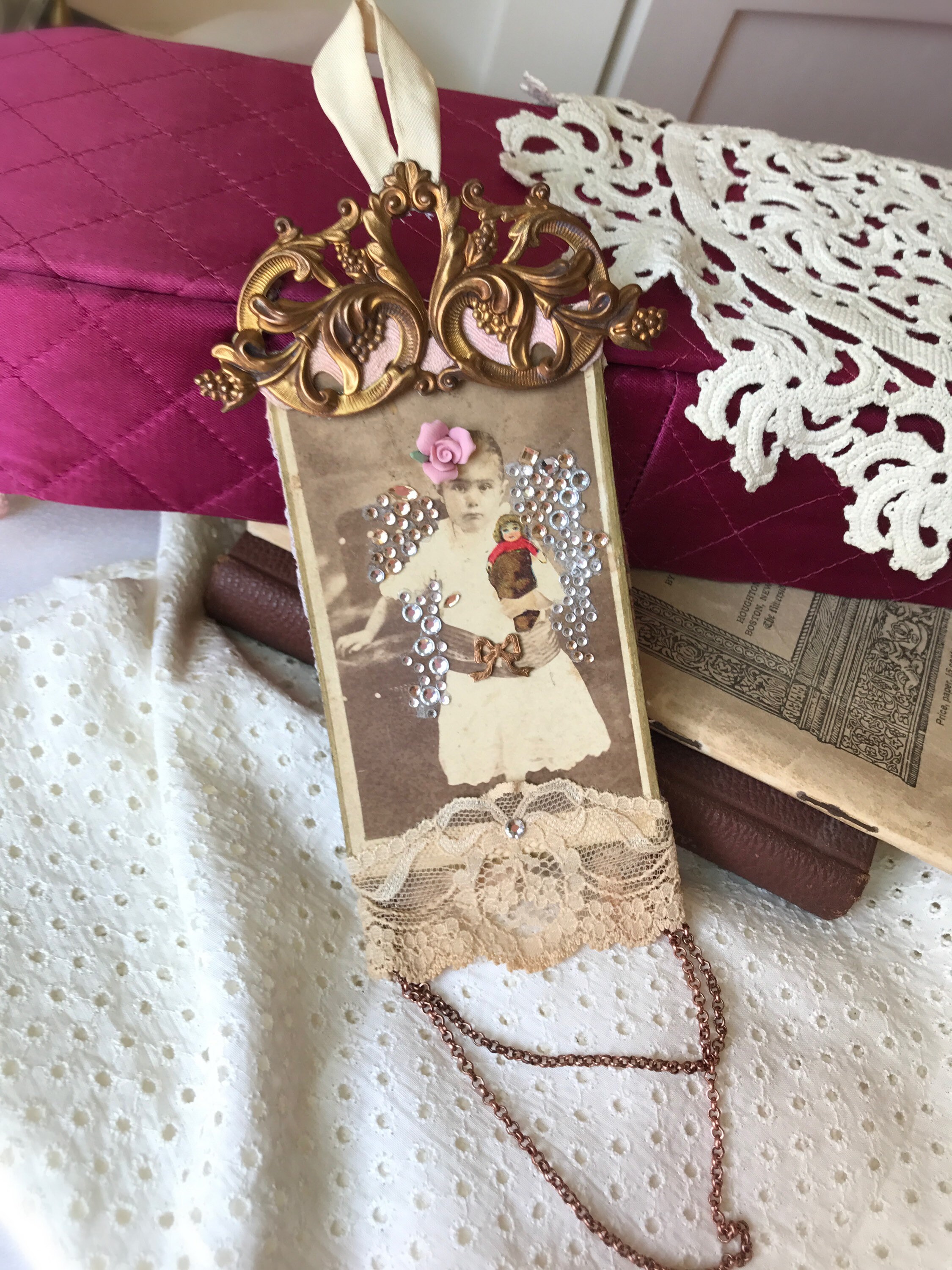 Vintage Photo Gift Tag, Vintage Photo Collage, Unique Gifts, Hang Tag