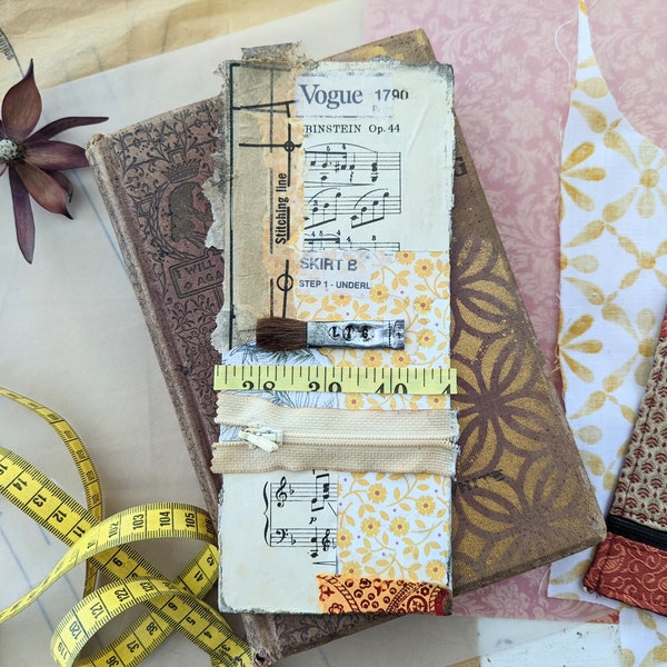 LIG ('Light'), mixed media artwork with vintage and found papers, found and altered objects