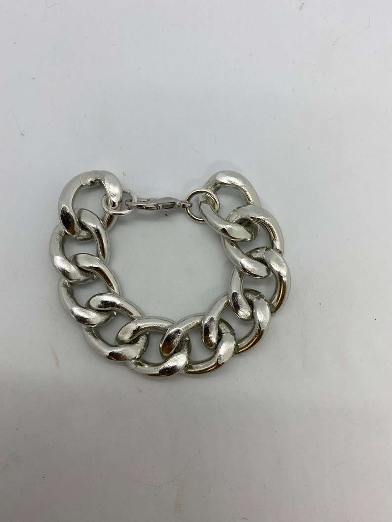 Silver Chain Link Bracelet Etsy