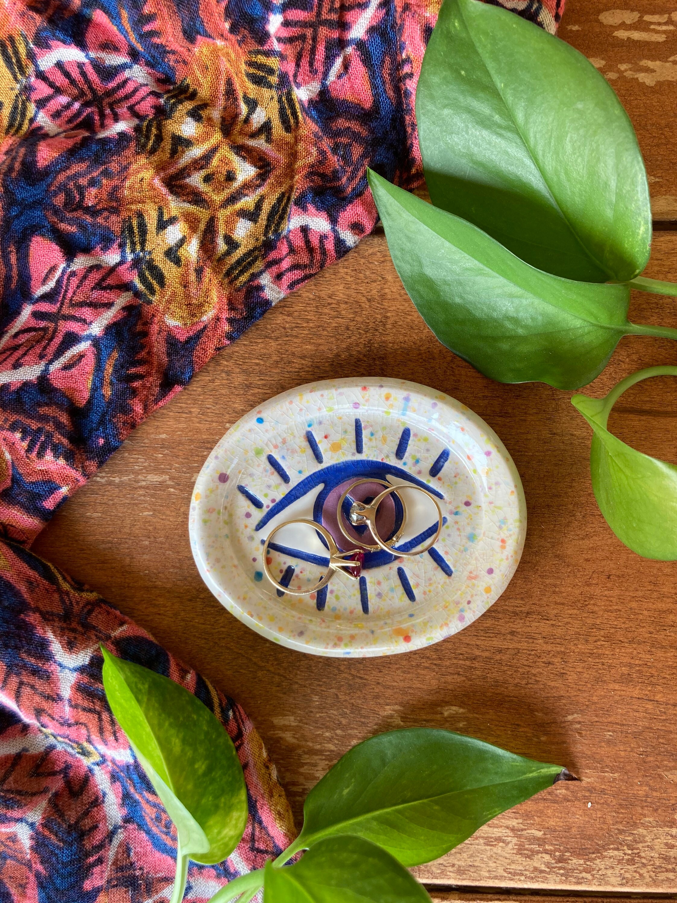 Evil eye trinket dish ring dish ceramic jewelry tray Etsy