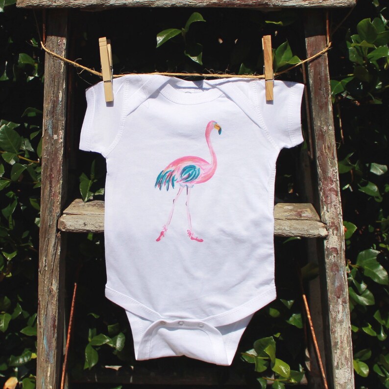 Flamingo Baby Romper Onesie® cotton baby clothes kid's Etsy