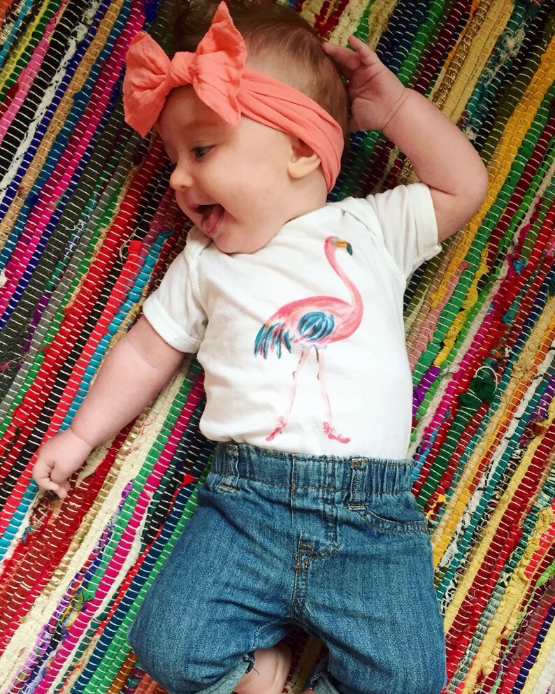Flamingo Baby Romper Onesie® cotton baby clothes kid's Etsy