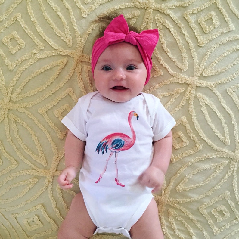 Flamingo Baby Romper Onesie® cotton baby clothes kid's | Etsy