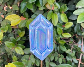 Gem plant stakes, aura ceramics, blue gemstone garden stakes, house plant decorations, gardening stakes, indoor plants, diamond ceramics