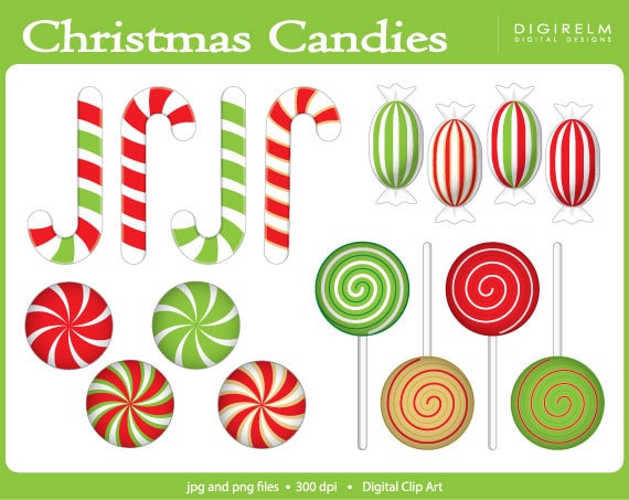 Xmas Candies Clipart - Electronic Printable Clip Artwork graphic about Printable Clip Art titled Xmas Candies Clipart - Electronic Printable Clip Artwork