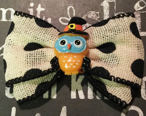 2" Halloween Owl Mini Bow