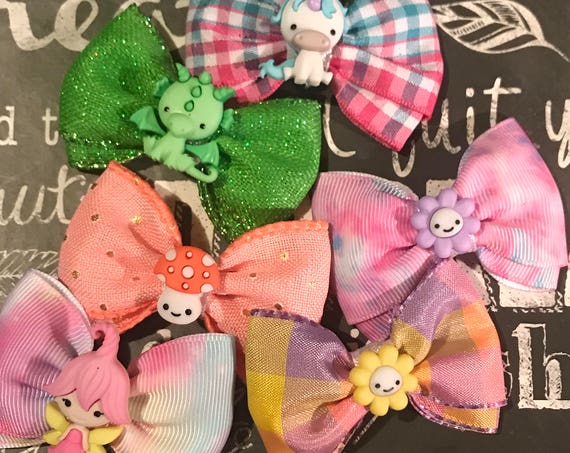 2” Fairies Welcome Mini Bows - Mini Bows - Bows for Girls - Unicorn Bows - Dog Bows