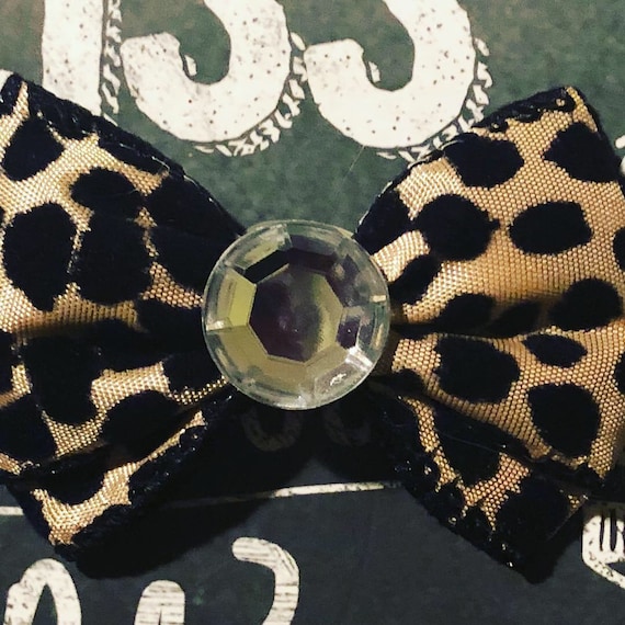 2" Classic Leopard Print Mini Bow- Dog Bows - Bows for Dogs - Hair Bows for Dogs - Animal Print Bows - Leopard Print Bows