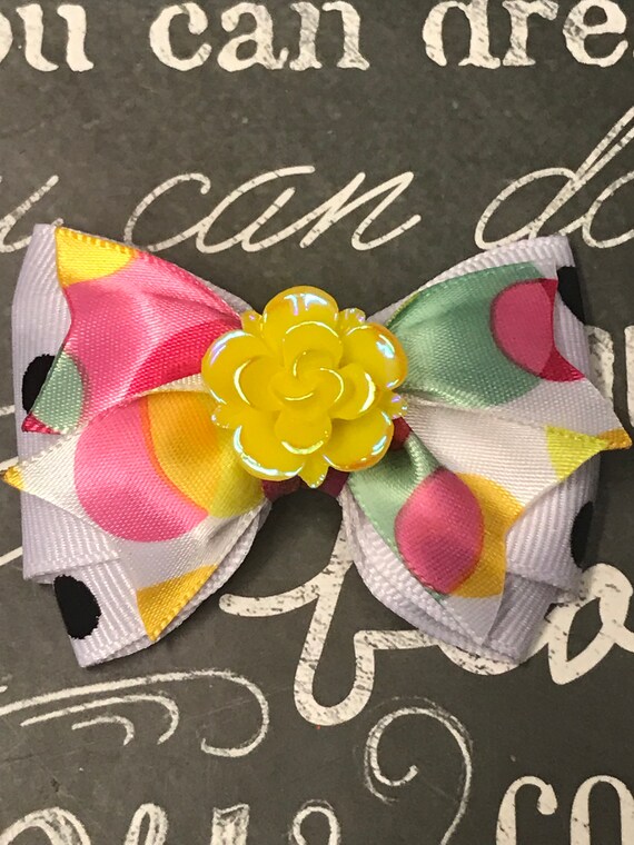 2” Mini Bows for Dogs or Girls - Polka Dot Bows -Dog Bows - Summer Bows