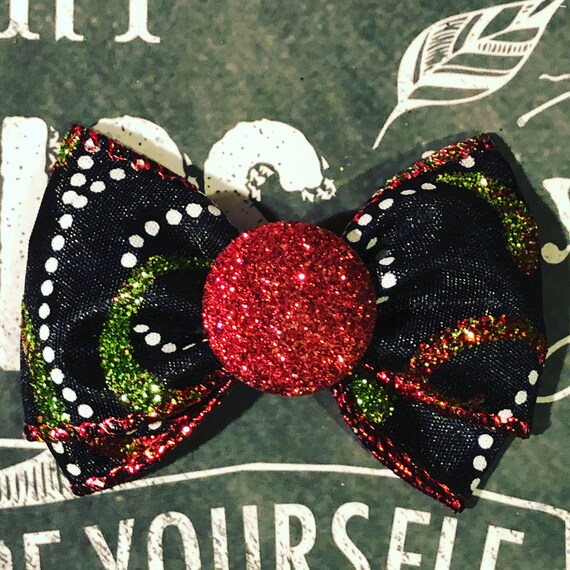 2” Sparkly Christmas Mini Bow - Christmas Dog Bow - Christmas Bows for Girls - Dog Bows - Holiday Bows - Christmas Bows - Dog Hair Bows