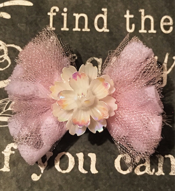 2” Spring Tulle Mini Bow for Dogs or Girls - Dog Bows - Limited Edition Mini Bow - Tulle - Easter Bows - Spring Bows